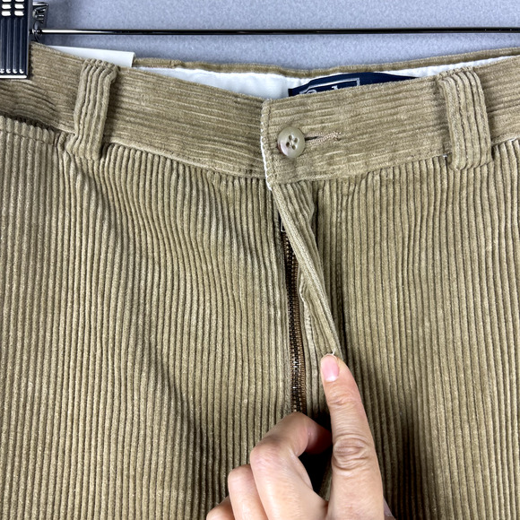 VTG Polo Ralph Lauren Corduroy Philip Pant Mens 35x32 Beige 90s Preppy NEW - Picture 4 of 13